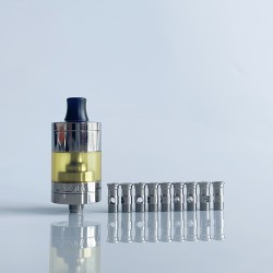 Rekavape VWM Intensa Style RTA Atomizer - Silver + Brown, Titanium Alloy + PEI, 5.2ml, 10 PCS Air Pins, 22mm Diameter
