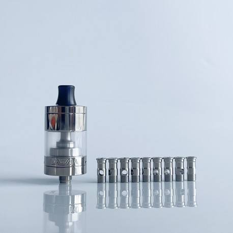 Rekavape VWM Intensa Style RTA Atomizer - Silver + Translucent, Titanium Alloy + PCTG, 5.2ml, 10 PCS Air Pins, 22mm Diameter