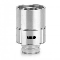 Authentic SmokTech Replacement AFC Drip Tip for TFV4 / TFV4 Mini - Silver, Stainless Steel + Glass, 21.5mm