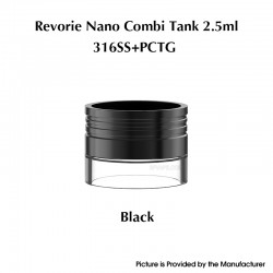 Authentic Ambition Mods Nano Combi Tank Kit for Revorie RDL & DL RTA - Black, 2.5ml
