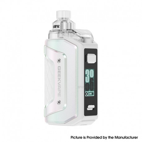 [Ships from Bonded Warehouse] Authentic GeekVape Aegis Hero 5 50W Pod Mod Kit - Pure White, VW 5~50W, 2000mAh, 6.5ml, 0.2ohm