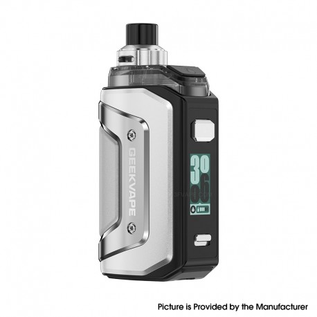 [Ships from Bonded Warehouse] Authentic GeekVape Aegis Hero 5 50W Pod Mod Kit - Steel Silver, VW 5~50W, 2000mAh, 6.5ml, 0.2ohm