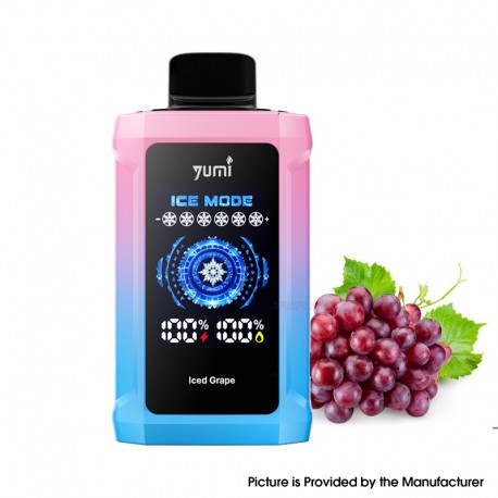 [Ships from Bonded Warehouse] Authentic YUMI P20000 Adjustable ICE Level Disposable Vape Kit 650mAh 18ml Iced Grape - 50mg