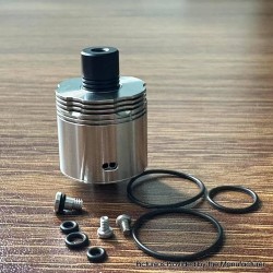 Four One Five 415 RDA Kaze Style RDL / MTL RDA Rebuildable Atomizer - Silver, BF Pin, Air Pin 0.9mm x 2, 1.0mm x 2, 1.0mm, 1.4mm