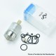 YFTK Monarchy J3S Style DL RTA Rebuildable Tank Atomizer - Silver, 316 Stainless Steel + PCTG, 2.5ml, 22mm Diameter