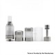 YFTK Ka V7 Style RTA Rebuildable Tank Atomizer w/ Nano Tank + Extension Kit - Silver, PC + 316 Stainless Steel, 3ml, 23mm Dia.