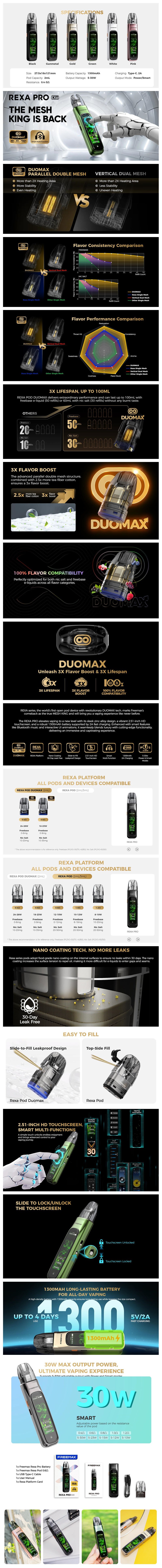 Authentic FreeMax Rexa Pro Pod System