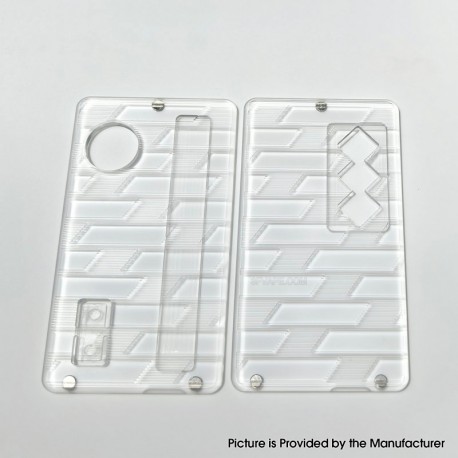 Authentic MK MODS V4 Replacement Front + Back Cover Panel Plate for dotMod dotAIO V2 Pod - Clear, Acrylic (2 PCS)
