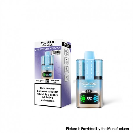 [Ships from Bonded Warehouse] SUONON & C.P Pro Switch 30K Dual Flavours Disposable Kit 850mAh Blue Razz G.B & Blue Razz G.B 20mg