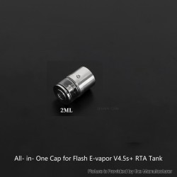 YFTK All in One Tank Cap 2.0ml for Flash e-Vapor V4.5S+ / V4.5 Style RTA - Silver
