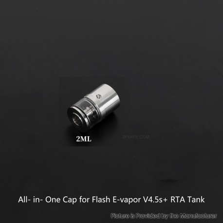 YFTK All in One Tank Cap 2.0ml for Flash e-Vapor V4.5S+ / V4.5 Style RTA - Silver