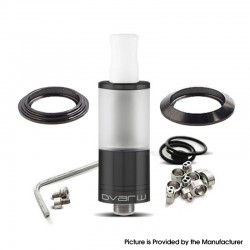 YFTK Dvarw 16 FL Style RTA Atomizer Full Kit - Black, 3ml, 3 x 0.8mm, 0.8mm, 1.0mm, 2 x 0.8mm, 2 x 1.0mm, 2 x 1.2mm, 16mm Dia