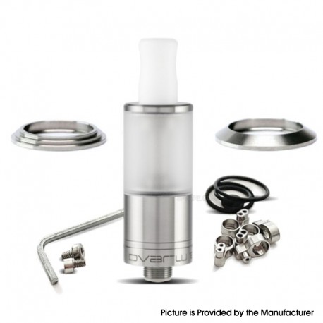 YFTK Dvarw 16 FL Style RTA Atomizer Full Kit - Silver, 3ml, 3 x 0.8mm, 0.8mm, 1.0mm, 2 x 0.8mm, 2 x 1.0mm, 2 x 1.2mm, 16mm Dia