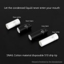 YFTK Snail Disposable 510 Drip Tip - Short White, Cotton, 20mm (20 PCS)