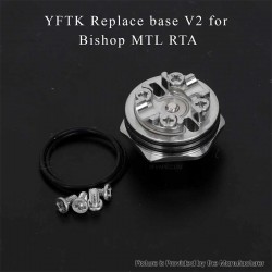 YFTK Replacement Base Deck V2 for Ambition Mods Bishop MTL RTA Atomizer 2.0ml / 4.0ml - Silver
