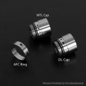 YFTK AFC Kit for Flash e-Vapor V4.5S+ / V4.5 Style RTA - Silver, 1 PC AFC Ring + 1 PC MTL Cap + 1 PC DL Cap