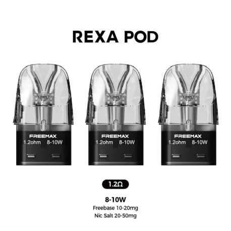 [Ships from Bonded Warehouse] Authentic FreeMax Rexa Series Pod Cartridge for FreeMax Rexa S / Rexa SQ - 1.2ohm, 3.0ml (3 PCS)