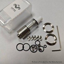 YFTK Dvarw 16 CL Style RTA Atomizer - Silver, 3ml, 3 x 0.8mm, 0.8mm, 1.0mm, 2 x 0.8mm, 2 x 1.0mm, 2 x 1.2mm, 16mm Diameter