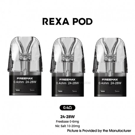 [Ships from Bonded Warehouse] Authentic FreeMax Rexa Series Pod Cartridge for FreeMax Rexa S / Rexa SQ - 0.4ohm, 3.0ml (3 PCS)
