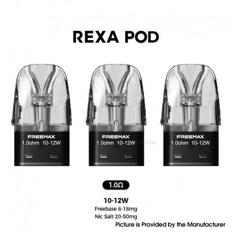 [Ships from Bonded Warehouse] Authentic FreeMax Rexa Series Pod Cartridge for FreeMax Rexa S / Rexa SQ - 1.0ohm, 3.0ml (3 PCS)