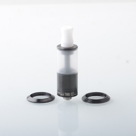 YFTK Dvarw 16 FL Style RTA Atomizer Full Kit - Black, 3ml, 3 x 0.8mm, 0.8mm, 1.0mm, 2 x 0.8mm, 2 x 1.0mm, 2 x 1.2mm, 16mm Dia