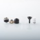 YFTK Dvarw 16 FL Style RTA Atomizer Full Kit - Black, 3ml, 3 x 0.8mm, 0.8mm, 1.0mm, 2 x 0.8mm, 2 x 1.0mm, 2 x 1.2mm, 16mm Dia