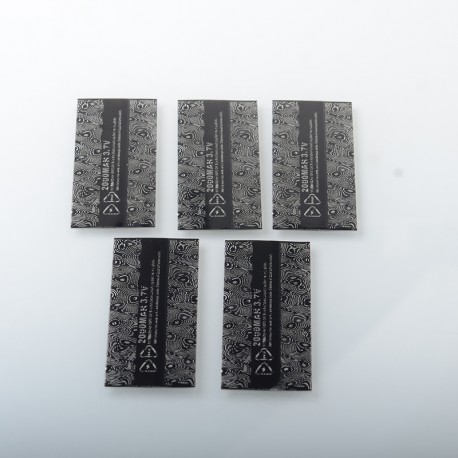 YFTK 18650 Universal Battery Wrapper Skin Sticker - Black Texture (5 PCS)