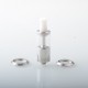 YFTK Dvarw 16 FL Style RTA Atomizer Full Kit - Silver, 3ml, 3 x 0.8mm, 0.8mm, 1.0mm, 2 x 0.8mm, 2 x 1.0mm, 2 x 1.2mm, 16mm Dia