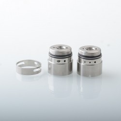 YFTK AFC Kit for Flash e-Vapor V4.5S+ / V4.5 Style RTA - Silver, 1 PC AFC Ring + 1 PC MTL Cap + 1 PC DL Cap