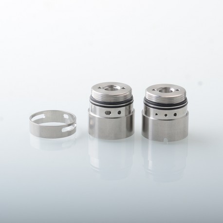 YFTK AFC Kit for Flash e-Vapor V4.5S+ / V4.5 Style RTA - Silver, 1 PC AFC Ring + 1 PC MTL Cap + 1 PC DL Cap