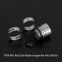 YFTK AFC Kit V2 for Flash e-Vapor V4.5S+ / V4.5 Style RTA - Silver, 1 x DL Ring + 1 x MTL Ring + 1 x Intake Cover