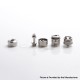 YFTK Ti Flash e-Vapor V4.5S+ Style RTA Rebuildable Tank Atomizer - Silver, Titanium + Glass, 4.5ml, 23mm Diameter