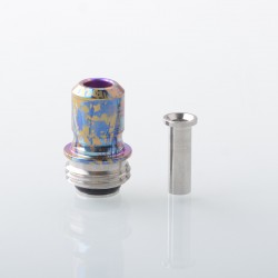 Rekavape Mission XV ARC Style Boro BB Drip Tip Set for BB / Billet Boro Mod - Rainbow Splatter, Titanium + Stainless Steel