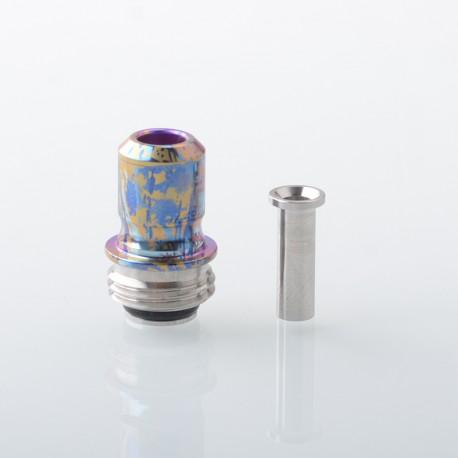 Rekavape Mission XV ARC Style Boro BB Drip Tip Set for BB / Billet Boro Mod - Rainbow Splatter, Titanium + Stainless Steel