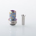 Rekavape Mission XV ARC Style Boro BB Drip Tip Set for BB / Billet Boro Mod - Rainbow Splatter, Titanium + Stainless Steel