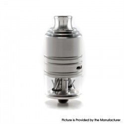 YFTK Slick Taifun GX Style RDTA Rebuildable Dripping Tank Atomizer - Silver, 316SS + Glass, 4.0ml, 23mm Diameter