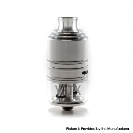 YFTK Slick Taifun GX Style RDTA Rebuildable Dripping Tank Atomizer - Silver, 316SS + Glass, 4.0ml, 23mm Diameter