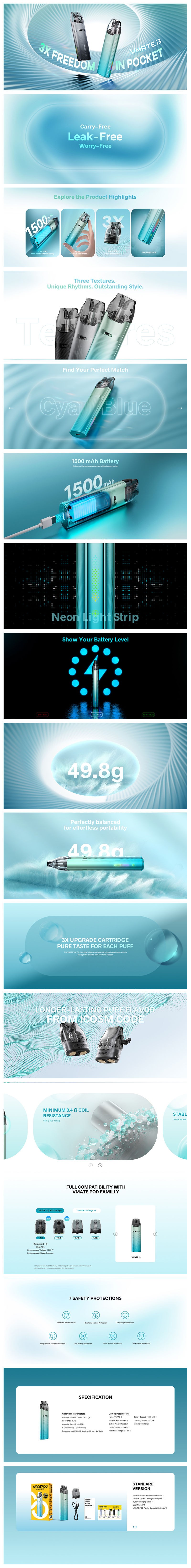 Authentic VOOPOO VMATE i3 30W Pod System Kit