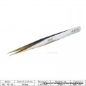 Authentic VETUS ST-12 HRC 38 Professional Tweezers Tool Non-magnetic Stainless Steel Pointed Tip - Silver