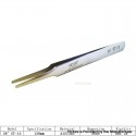 Authentic VETUS ST-13 HRC 38 Professional Tweezers Tool Non-magnetic Stainless Steel Pointed Tip - Silver
