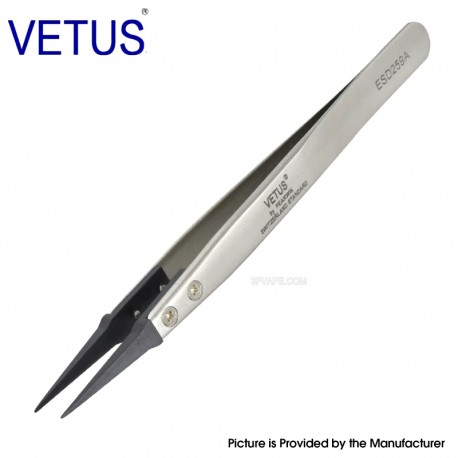 Authentic VETUS ESD-259A Exchange Tip Electro Static Discharge Safe Stainless Tweezers Extra Fine Pointed Tips