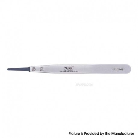 Authentic VETUS ESD-249 Exchange Tip Electro Static Discharge Safe Stainless Tweezers Rounded Tips