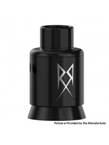 Authentic Thunder Cloud x GrimmGreen Recoil R3 RDA Atomizer - Silver Black, BF Pin, SS, 24mm Diameter