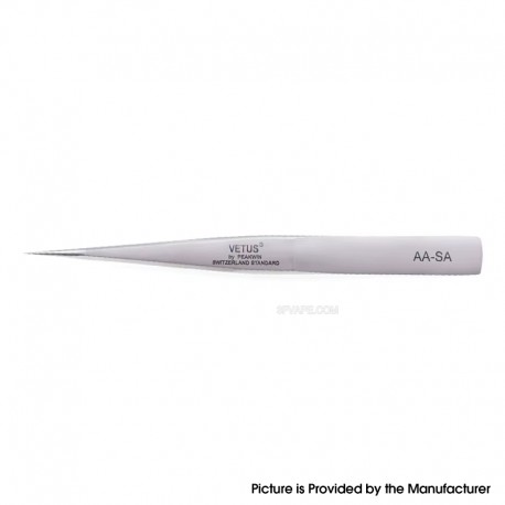 Authentic VETUS A-SA Type AA Straight Very Fine Tip High Precision Stainless Tweezers