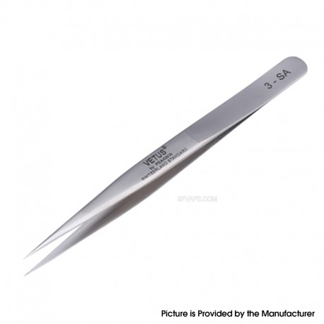 Authentic VETUS 3-SA Type No.3 Straight Fine Tip High Precision Stainless Tweezers