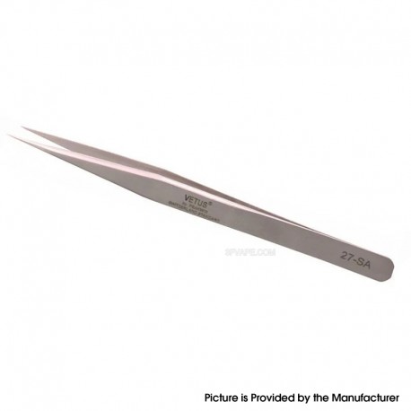 Authentic VETUS 27-SA Type SS Straight Long Fine Tip High Precision Stainless Tweezers