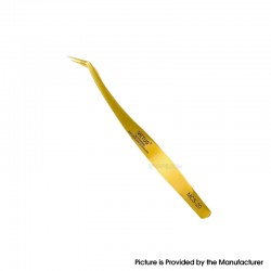 Authentic VETUS MCS-20 Angled Super Fine Tip Volume Eyelash Extension Stainless Tweezer Precision Tweezers - Gold