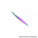 Authentic VETUS MCS-20 Angled Super Fine Tip Volume Eyelash Extension Stainless Tweezer Precision Tweezers - Rainbow