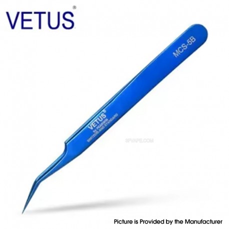 Authentic VETUS MCS-5B Curved Tweezers - Blue