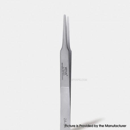 Authentic VETUS 2A-SA Type No.2A Straight Round Point High Precision Stainless Tweezers